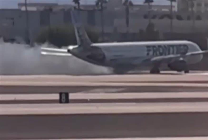 Αεροσκάφος της Frontier Airlines πιάνεται φωτιά κατά την προσγείωση στο Λας Βέγκας