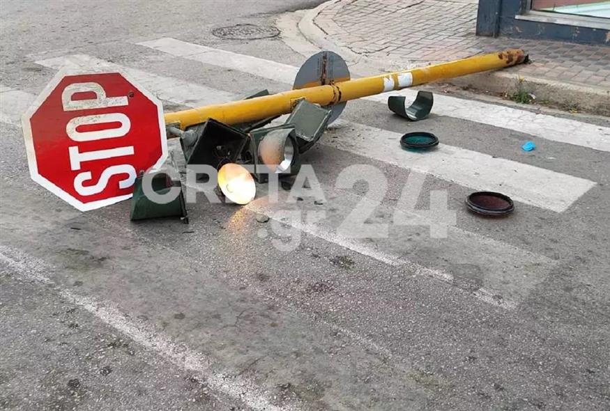 Ατυχές περιστατικό με πτώση φαναριού στα Χανιά αποφεύγει τα χειρότερα